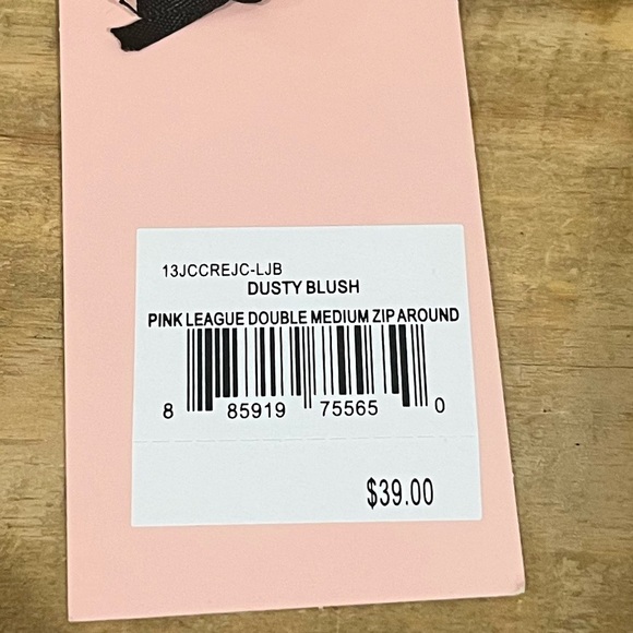 NWT Juicy couture Womens dusty blush pink double zip wallet -small - Picture 2 of 6